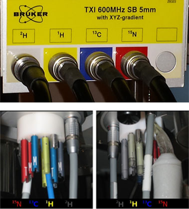 Two photos of manual tuning and wires